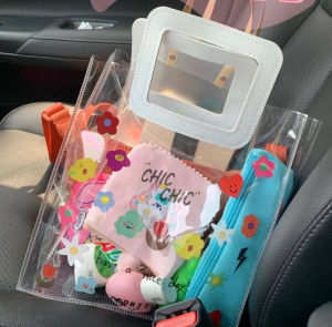 TÚI XÁCH TAY PVC IN HOA TRONG SUỐT