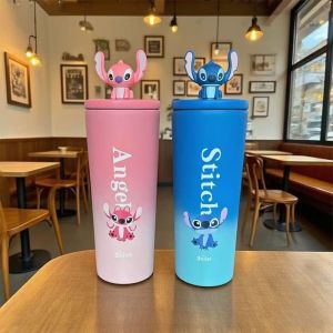 DSFSI 600ml/710ml Coffee Cup Stitch Disney Insulated Cup Leakproof Stainless Steel Thermal Cup Travel