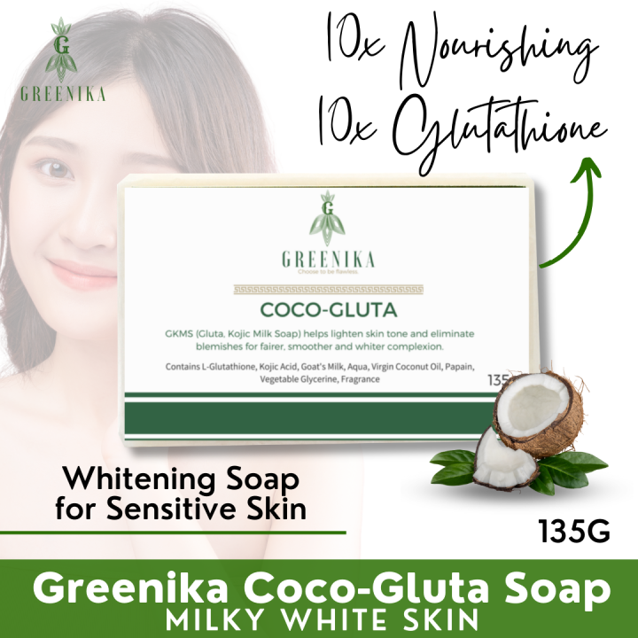 COCO GLUTA SOAP 10X NOURISHING WHITENING Organic Greenika COCO