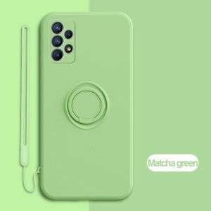 CASE SAMSUNG A13 4G Case Magnetic Ring Holder Liquid Silicone Cover Casing Handphone Soft Case Samsung Galaxy A13 4G