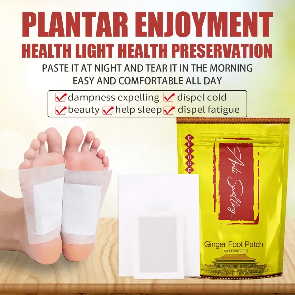 Eelhoe Ginger Foot Patch Natural Herb Feet Body Toxins Deep Cleansing  Herbal Adhesive Pads Foot Detox