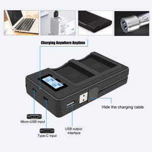 EN-EL14 Battery and Dual Slot LCD Display Charger For NIKON D3100/D5200/D5300/D/D5600/P7100/