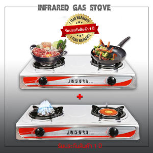 DENPA เตาแก๊ส เตาแก๊ส 2 หัวคู่ เตาแก๊สสแตนเลส ซื้อ 1 แถมฟรี 1