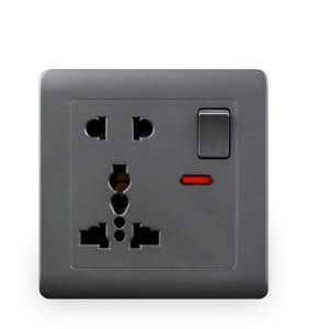 MUNCHX 13A Ổ cắm điện quốc tế Tiêu chuẩn Phổ quát Ổ cắm điện trên tường Đen 5 chân Bảng điều khiển ổ cắm USB Phích cắm EU