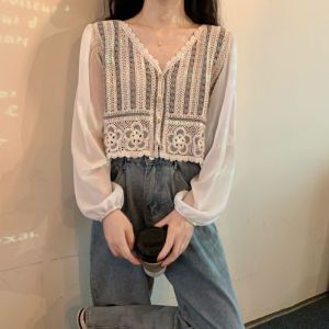 Women Long Bubble Sleeve Square Collar Blouse Short Top MALAYSIA STOCK Korean Fashion Hot Sale Elegant  T-032