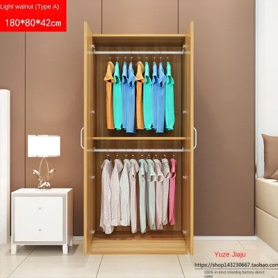 Simple Assembly Of Solid Wood Board Combination Wardrobe Wardrobe Rental Room Cabinet IKEA Hanger 2 Doors 3 Doors Childrens Cabinet