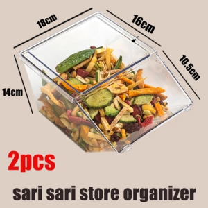 Fliptop Lid Desktop Bin Clear Tea Bag Storage Container Stackable Coffee Sachet Organizer Acrylic Candy Desktop Storage Box