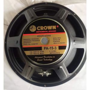 Crown (PA-15-3-B/F/G)  (PA-1540) (PA-1530) (pa-1550k)  15" inches Instrumental Speaker