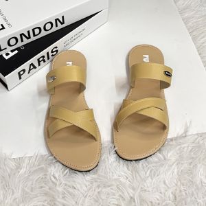 RD631Chic Multi-Strap Casual Slides - Low Profile Open Toe Summer Flat Sandals