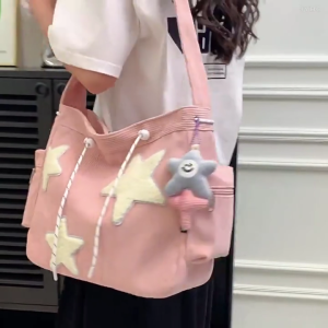 Women Fashion Corduroy Crossbody Bag Japanese Cute Girl Messenger Simple Shoulder Bag Ladies Large Capacity Handbags