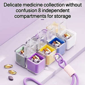 Large-capacity Magic Cube Magnetic Pill Box Magic Cube Magnetic Pill Box Large-capacity Sealed Medicine Box Portable Pill Dispenser For Dispensing Morning Noon And Evening Pills