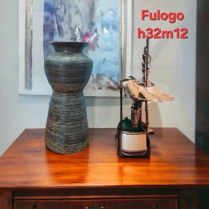 Bình gốm cắm cành đào mận tuyết mai  lọ cắm cành chuông thon cao 33cm gốm bát tràng fulo