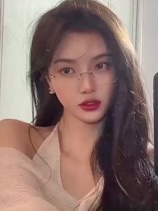 新款无框金丝眼镜女近视可配度数无边框超轻纯钛高级感纯欲-rr11 BSMYNew Style Frameless Gold Wire Glasses Female Myopia Can Be Equipped with Degree Frameless Ultra-Light Pure Titanium High-End Pure Desire-rr11。。。