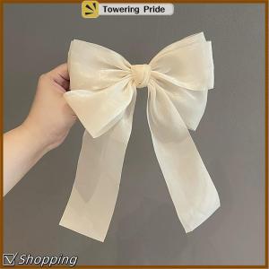 [Towering Pride] New Đen Trắng Sợi Bow Tóc Clip Cho Phụ Nữ Cô Gái Mùa Xuân Clip Trở Lại Đầu Kẹp Tóc Thời Trang Phụ Kiện Tóc