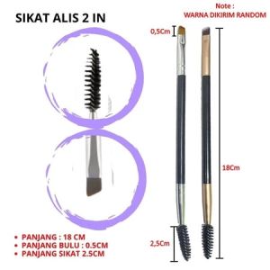 Kuas Alis 2 IN 1 Double Eyebrow Brush Dengan Sikat Bulu Mata Premium Pembentuk Alis