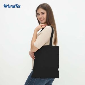 Krisnatex Tote Bag Zipper Kanvas Polyester Polos - Tas Resleting
