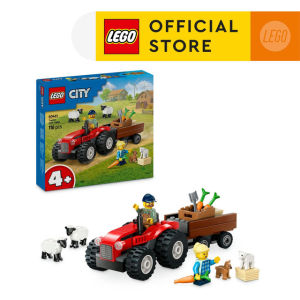 LEGO City 60461 Red Farm Tractor with Trailer & Sheep (116 Pieces) Mainan Building Block Toys