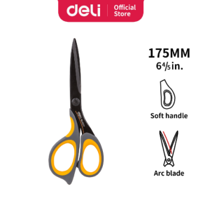 Deli Scissor / Gunting Berlapis Teflon Besar/Kecil Anti Karat Desain Ergonomis E6027 E77757
