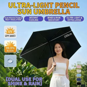 ✨Sun & Rain All in One ✨Ultra-Light Pencil Umbrella / Mini Pencil Shape Sun Umbrella / Compact Travel Pencil Umbrella / Lightweight Sun Rain Umbrella / UV Protection UPF50+ / Windproof Portable Foldable Umbrella 超轻伞羽毛伞