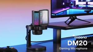 DGM20 USB Microphone RGB Gaming Mic USB Condenser Mic Noise Canceling Mic