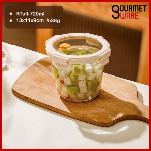 Glass Lunch Box See-Through Glass Lid Leak Proof Microwave Freezer Safe Meal Prep Glass Food Container Bento Box