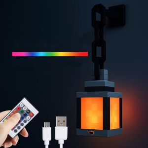 Pixelated đèn lồng đèn ban đêm-16-Color LED Tường Đèn ngủ tâm trạng đèn ban đêm W Công tắc cảm ứng & điều khiển từ xa-Đèn ngủ có thể sạc lại mountable đèn bàn Trang Phục Cosplay Đèn đầu giường cho trang trí phòng ở cho bé trai