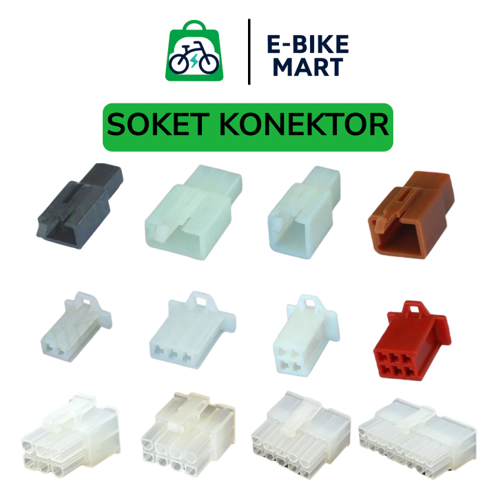 Konektor Soket Sambungan Kabel Aki Body Kontroler Dinamo Sepeda Listrik ...