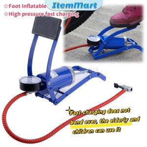 ItemMart Car Pump Bicycle Tire Pump Bike Pump High Pressure Foot Tire Inflator Air Foot Pump