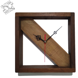 SQUARE CLOCK WHOLE DIAGONAL wall clock analog display wood furniture wooden decoration