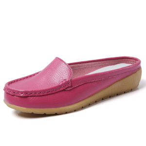 INLIKE Musim Panas Korea Kulit Sepatu Wanita Casual Slip On Murah Selop Flat Shoes Kekinian Ringan Cewek Slop Cantik 230