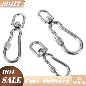 SDJZT Stainless Steel Swivel Snap Hooks Locking Dog Leash Buckle Quick Release Buckle Carabiner Clips For Dog Walking Camping