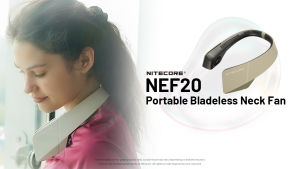 (Ready Stock) Nitecore NEF20 Portable Bladeless Neck Fan | Capacity: 4000mAh | Dimensions: 219.7mm x 202.7mm x 63mm | Weight: 304g±5g (boxx)