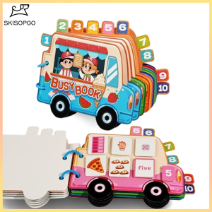 SKISOPGO Kid Busy Book Quiet Book Digital Color Cognition Enlightenment Montessori Book Baby Activity Book