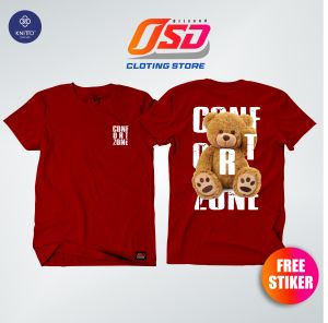 KAOS DISTRO TEDDY BEAR CONFORT ZONE DESAIN TERBARU KATUN COMBED 24S