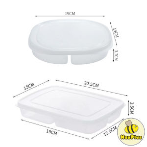 MaxPlus 4 Grids Refrigerator Organizer for Food Storage Meat Vegetables Seasoning Tray Kitchen Container