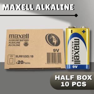 Bateri Maxell Alkaline 9V/Maxell Japan Long Lasting Genuine Alkaline 9V Battery [1Box-20Pcs]