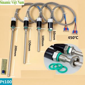 Cảm biến nhiệt độ PT100 chính xác cao bền đẹp chống nước dây dài 1.5m -200 ~ 450℃. Can nhiệt bền đẹp