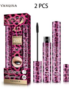 4D Waterproof Mascara & Liquid Eyeliner Set Thick Curling Eye Makeup Cosmetic Kit For Beginners