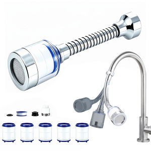 Winnereco Kitchen and Bathroom Faucet with Multi-Stage Filtration System and 360 Degree Swivel for Safe Tap Water