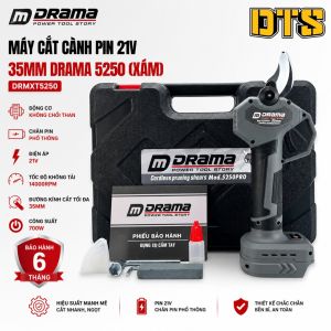 Máy cắt cành pin DRAMA 21V DRMXT5250 700W lưỡi mở 35mm Động cơ không chổi than Brushless cao cấp