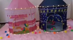 【MOTION PLUS】Castle Play Tent Conveniently Folds in to A Carrying Case