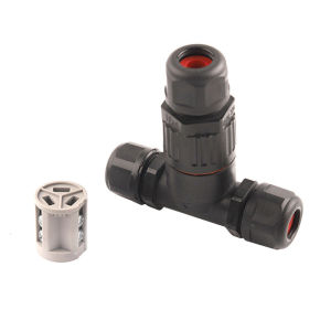 Sambungan kabel 3 cabang IP68 Anti Air Waterproof Konektor Kabel T Shape CDF-200-3T 4-10mm