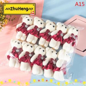 zhuheng 10 Bó Hoa hình gấu cho cặp đôi búp bê hoạt hình quà tặng trang trí đám cưới