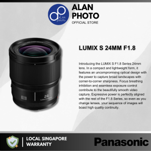 Panasonic Lumix S 24mm F1.8 Lens [S-S24GC] for Panasonic L | Panasonic Singapore Warranty