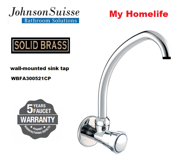 JOHNSON SUISSE WBFA300521CP RAVENNA Wall-mounted sink tap with swivel ...