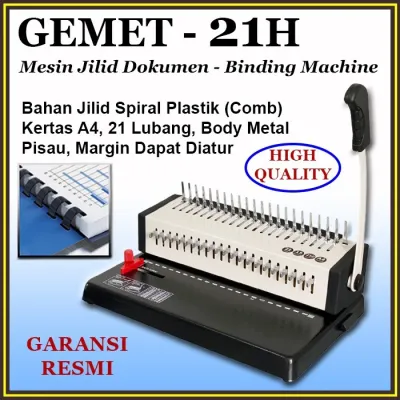 Mesin Jilid Binding Spiral Plastik A4 GEMET 21H