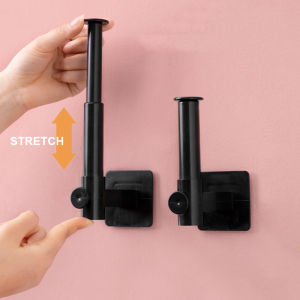 Telescopic adjustment PlasticToilet Paper Holder Tissue Rack Wall Mounted Bathroom Kitchen Roll Holder Paper Tissue Rack towel Holder Hook Modern Key hat clothes COAT Hanger HOOK