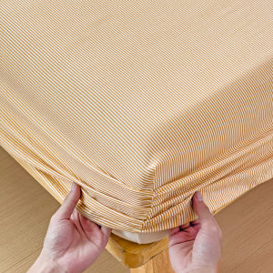 Dansunreve Plaid Bed Sheet Cheap Fittedsheeet with Rubber Plain Elastic Fitted Bedsheet Super Single/Queen/King/Super King