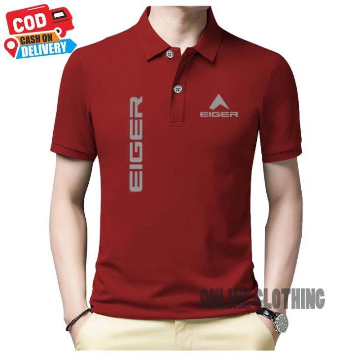 Kaos Polo Distro Eiger Text Kirka Silver Premium Kaos Kerah Lengan