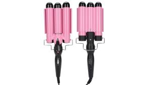 3 Máy Uốn Tóc Thùng - Máy Uốn Tóc Di Động 32mm với Điều Chỉnh Nhiệt Độ Ba Thùng cho Làm Nóng Nhanh và Tạo Kiểu